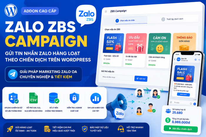 Zalo ZBS Campaign Addon (Gửi ZBS theo chiến dịch)